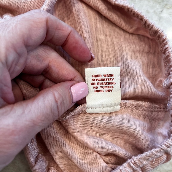 Sundance blush pink flutter-sleeve embroidered V-neck‎ blouse (M) Cottagecore - Picture 6 of 9